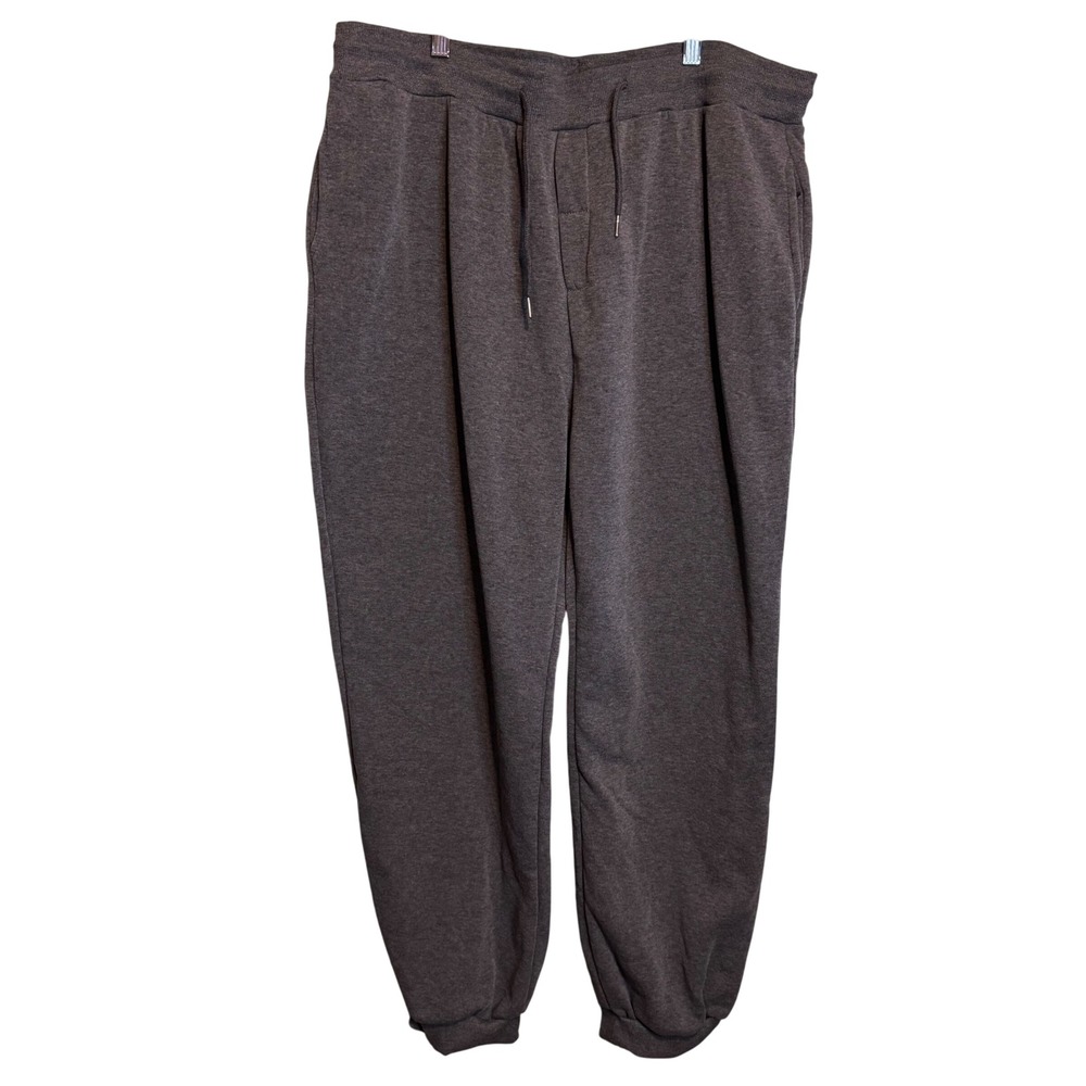 NWOT Womens Unisex Fleece Lined Loungewear Drawstring Jogger Pants Gray Size 3XL